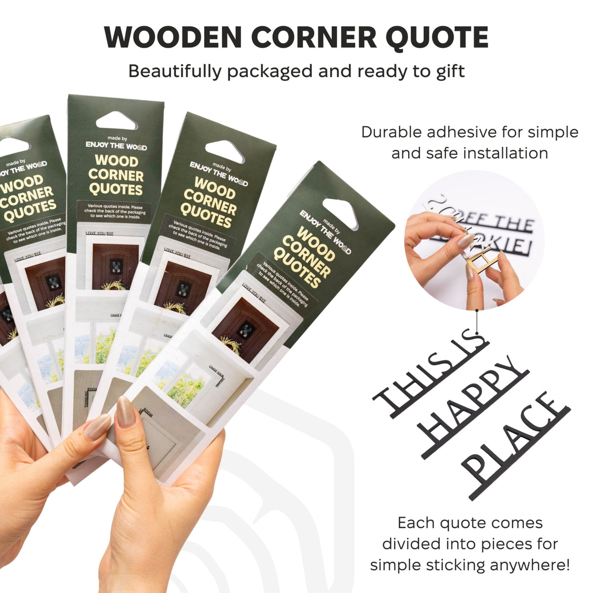 Wooden Corner Quote – Love You, Bye