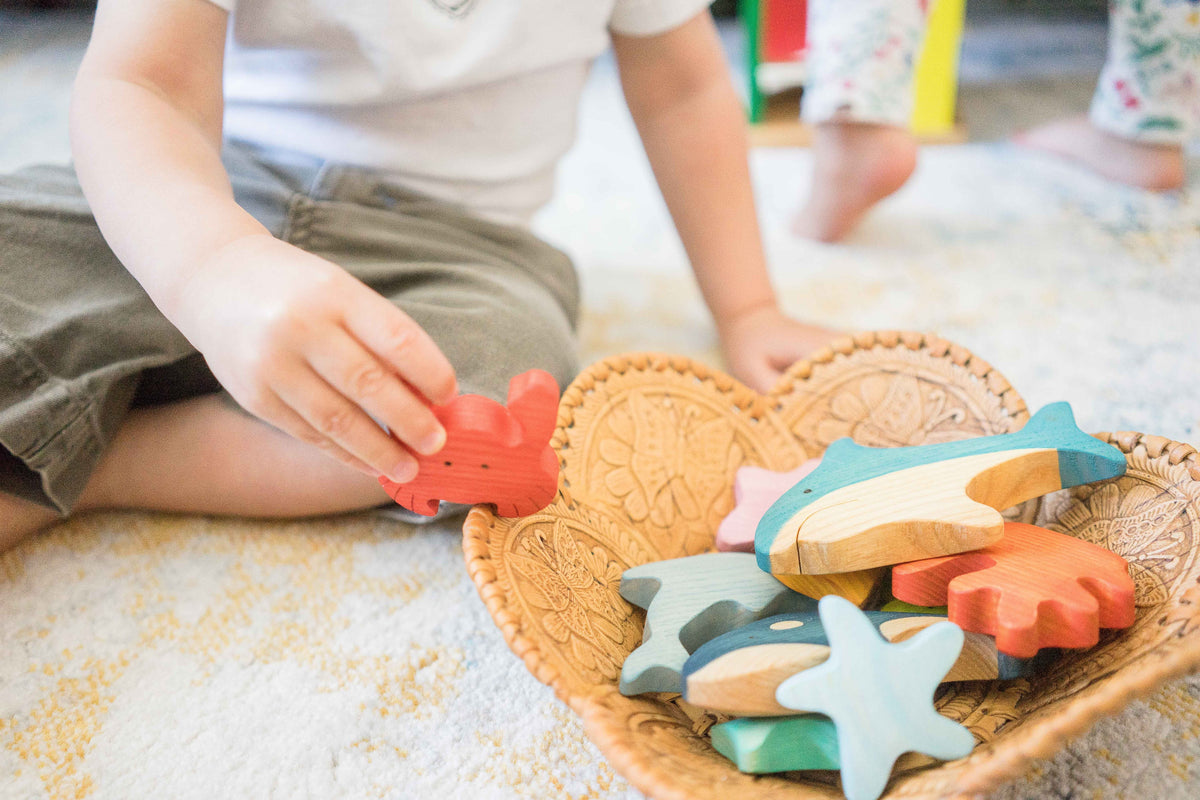 Waldorf wooden Sea Creatures and Fish set-10 pieces
