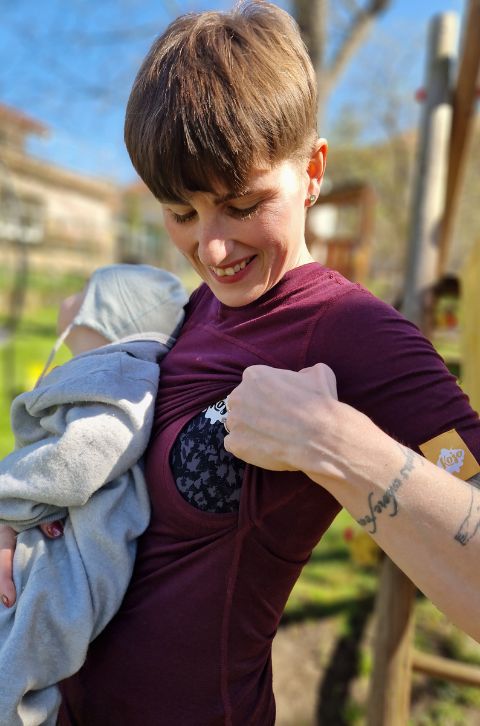 Breastfeeding Short Sleeve T-shirt - Fig