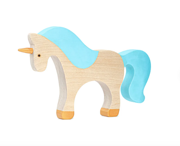 Waldorf large wooden Unicorn toy